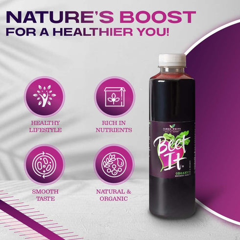 25.4 Fl.oz (6 Pack) 100% Packed BEET IT Organic Beet Juice, | Non GMO, Natural Organic Juice- Gluten Free, No Added