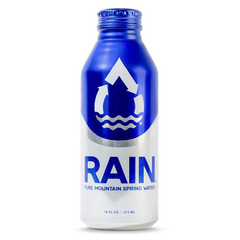 16 Oz, 24 Pack, RAIN, Spring Water, Bottled At The Source, Recyclable Eco Friendly Aluminum