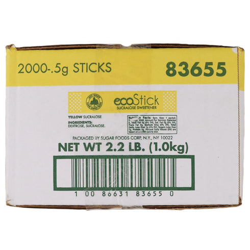 Sugar Foods Packets, .5 2000 Sugar Sweetened Sucralose Yellow Gram -- per case.