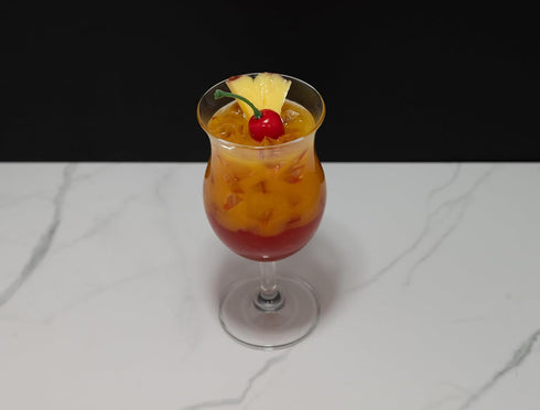Realistic Food Replicas Wow! Gorgeous, Fake, Tequila Sunrise Drink Garnished w/an Orange Slice and Cherry