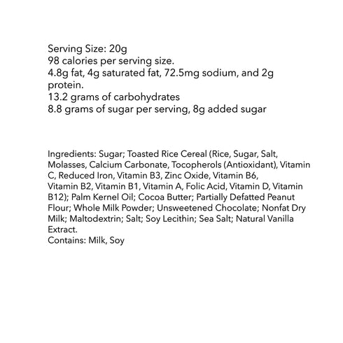 DM Sweets 1 lb Chocolate Peanut Butter Filled Sugar Dusted Rice Cereal Snack Mix - in a Resealable Bag to Ensure