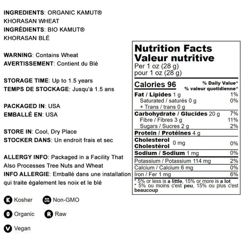 1 Food to Live Organic Rolled KAMUT Khorasan Wheat Flakes, Pound Non-GMO, Made from Whole Wheat Berries, Kosher, Bulk