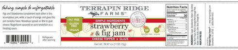 Terrapin Ridge Farms Strawberry and Fig Jam Gourmet Fruit Spread with Orange Zest One Quart