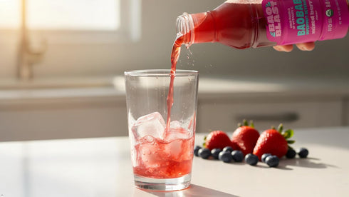 Immune 6 Pack, 12 oz BaoBlast Mixed Berry Baobab Drink Organic Baobab Juice with Apple, Blackberry & Raspberry, Low