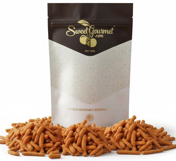 SweetGourmet Cheddar Sesame Sticks, Cheese Flavored Crunchy Snack, 1 Pound Bag, No
