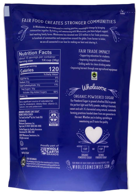 WHOLESOME SWEETENERS 6x 1 LB Powdered Sugar