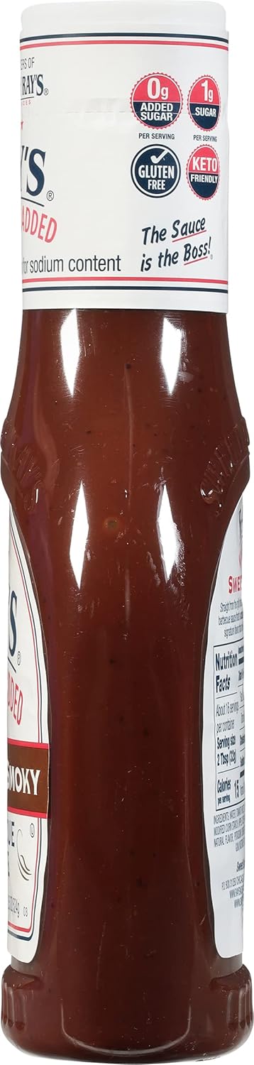 Ray's No Sugar Added Sweet & Smoky Barbecue Sauce, 18.5 oz. (Pack of 3)