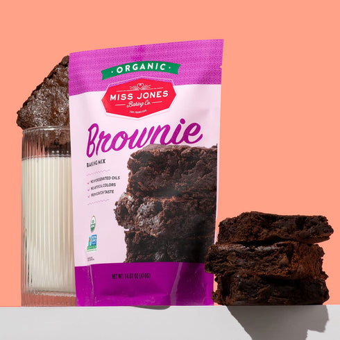 (Pack 1) Miss Jones Baking Organic Fudge Brownie Mix, Non-GMO, Vegan-Friendly: Rich Cocoa
