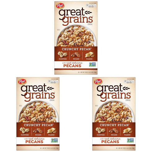 Great Grains Post Crunchy Pecan Breakfast Cereal, Non GMO Project Verified, Heart Healthy, Low