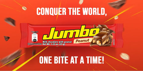 12 (14.8 Oz) Jumbo Peanut Chocolate Bar, Soft Chocolate & Crispy Peanut, Individual Bars