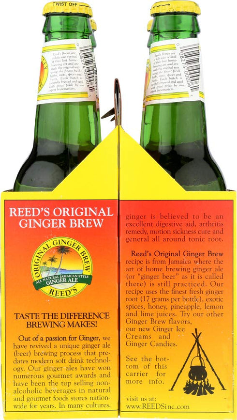 12 (24 Reed'S Ginger Ale Original Ginger Brew Soda, Ounce Glass Bottles)