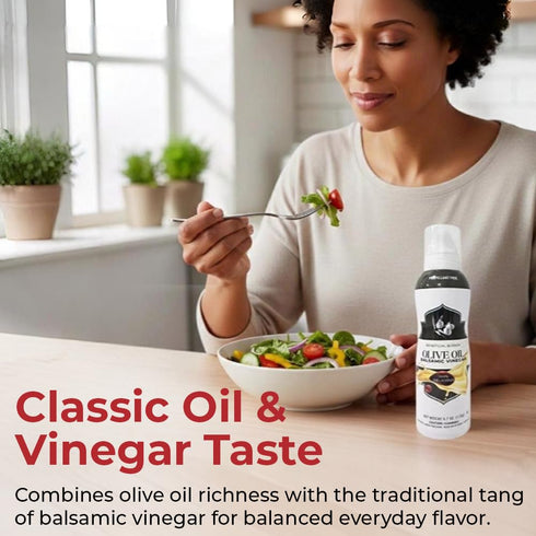 4.7 oz Olive Oil & Balsamic Vinegar Salad Spray, Vinaigrettes & Cooking, No Propellants, Quality Crafted in USA, Net Wt
