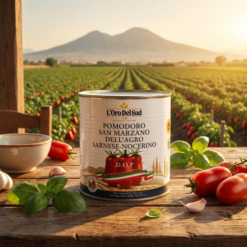 3.4 (106 oz) LOro Del Sud Italian Whole Peeled San Marzano Style Plum Tomatoes in Tomato Puree with Basil Authentic