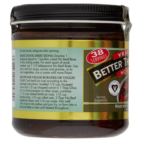 Pack, 1 1 8 (2 Better Than Bouillon Vegetarian Base Variety Jar of No Chicken Base & Jar of No Beef Base, Ounce Jars