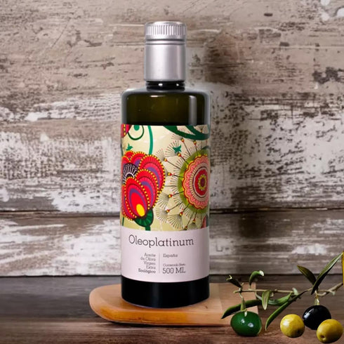 100% 16.9 oz (500ml) Pack 1 OLEOPLATINUM | Organic Extra Virgin Olive Oil from Spain | fl |