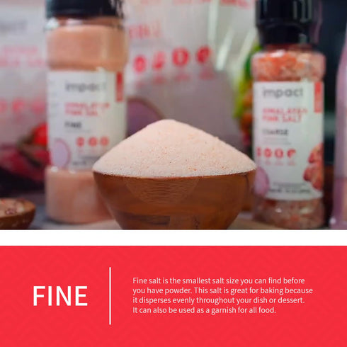2lb Impact - Fine Himalayan Pink Sea Salt - No Additives Rich in Trace Minerals Non-GMO Gluten-Free Ideal for Low-Carb