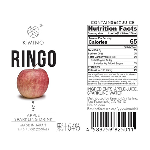 8.45 Oz Pack 12) Kimino Sparkling Juice Beverage Fl (Ringo