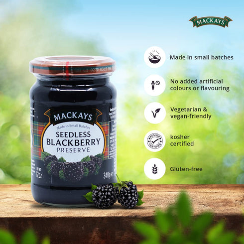 12 Mackays Seedless Blackberry Preserve, Ounce