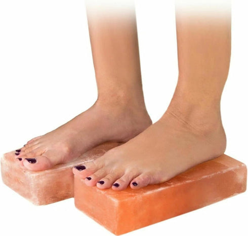 Himalayan Salt Foot Bricks Pair of Natural Pink Salt Blocks for Feet, Rest & Spa Stones Natural Salt Block, Salt Brick