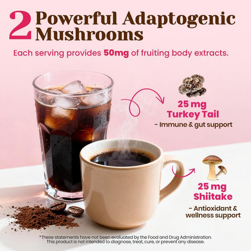 40 Venture Pal Slim Mushroom Coffee, Instant Coffee with Berberine, Cinnamon, Yerba Mate & Turmeric, Supports Weight