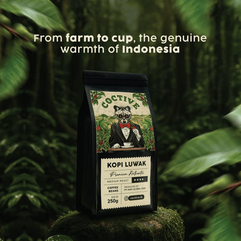 (8.8 oz) Set Kopi Luwak Civet Coffee Beans - World's Most Expensive Coffee, Wild-Harvested, From Gayo Sumatra