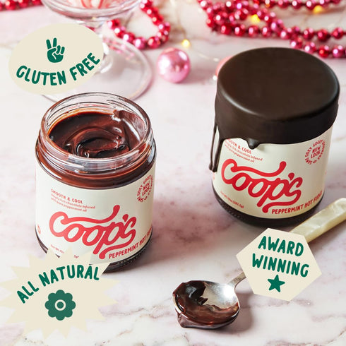 10 Coop's Peppermint Hot Fudge, All Natural Peppermint Hot Chocolate Gift Non GMO Chocolate Ice Cream Toppings Sundae