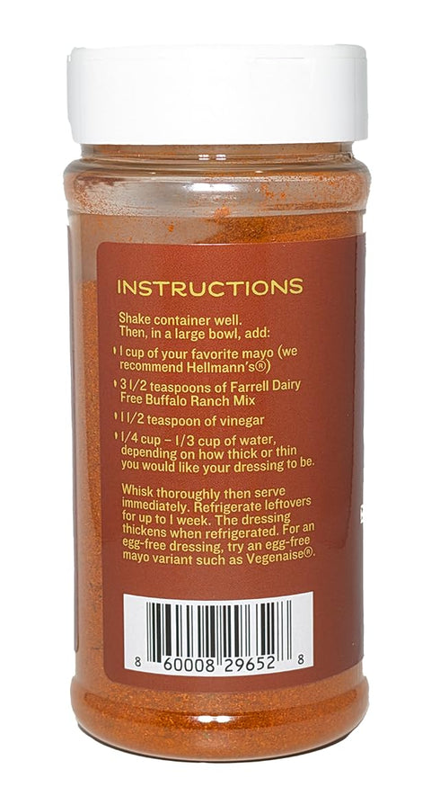 Farrell Specialty Foods Dairy Free Buffalo Ranch Dip Mix – 6.5 oz jar - Dairy, Egg, Soy, Nut, & Sugar Free