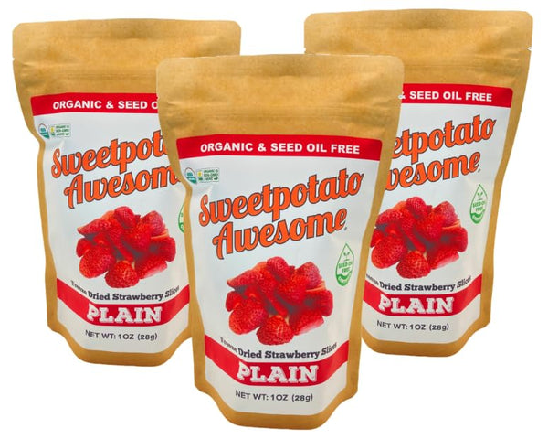 Sweetpotato Awesome Freeze Dried Strawberry Slices - Plain, 1oz (3 Pack)