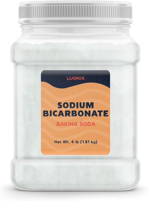 Luonix Sodium Bicarbonate, 4 lbs Baking Soda for Cleaning and Baking