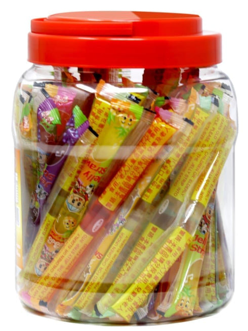 JIN JIN (35.26 oz)(TWO PACK) Fruit Jelly Filled Strip Straws Candy - Many Flavors!