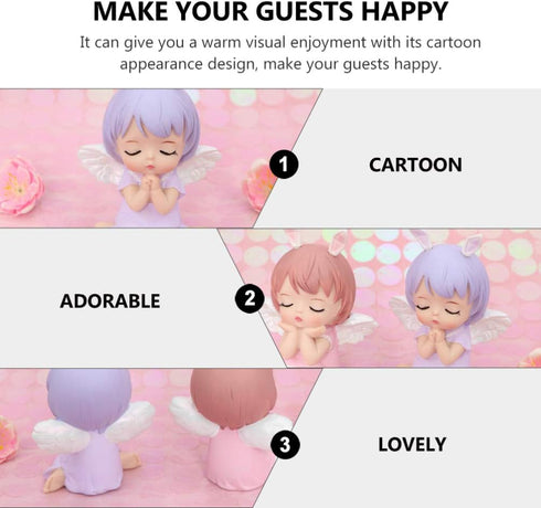 KESYOO Baby Doll Birthday Cupcake Topper - Angels Figurine Prince Princess Doll Figures for Party Decorations