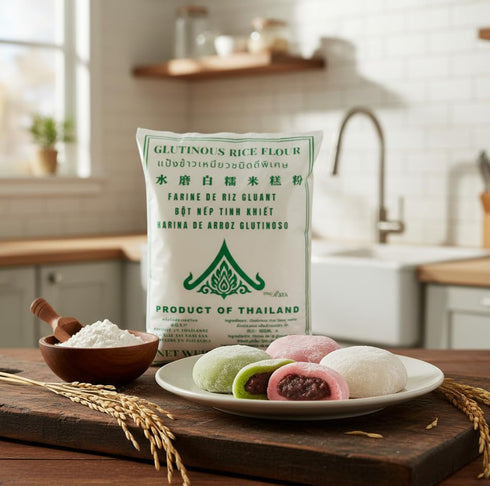 16 (Pack of3) Thairaya Glutinous Rice Flour Ounce Sticky Rice Flour for Mochi, Tangyuan For Baking, Cooking, and Asian