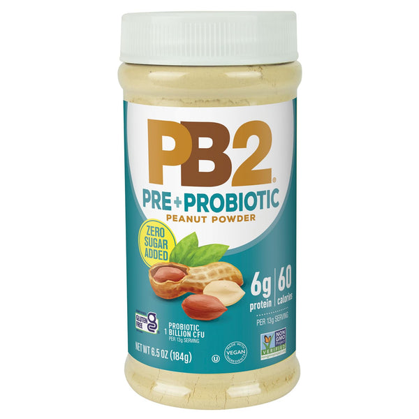 PB2 Peanut Butter Powder - No Sugar Added, Supplemented with Prebiotics + Probiotics, Gluten Free - 6.5 oz