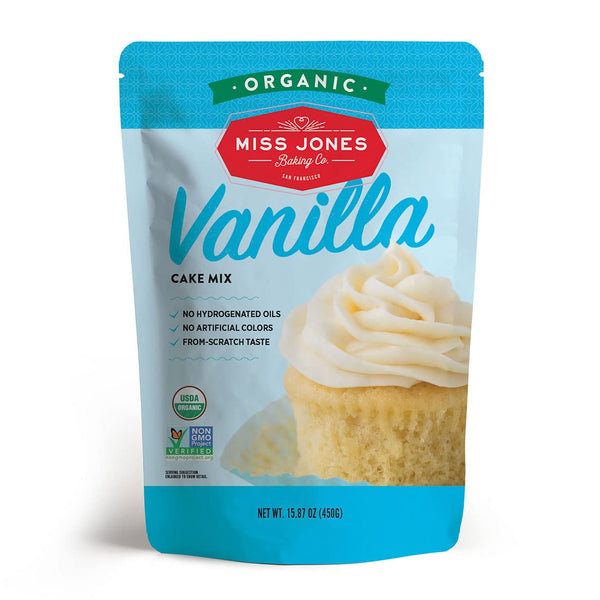 Miss Jones Baking Organic Yellow Cake and Cupcake Mix, Non-GMO, Vegan-Friendly, Moist and Fluffy Vanilla (Pack of 1)