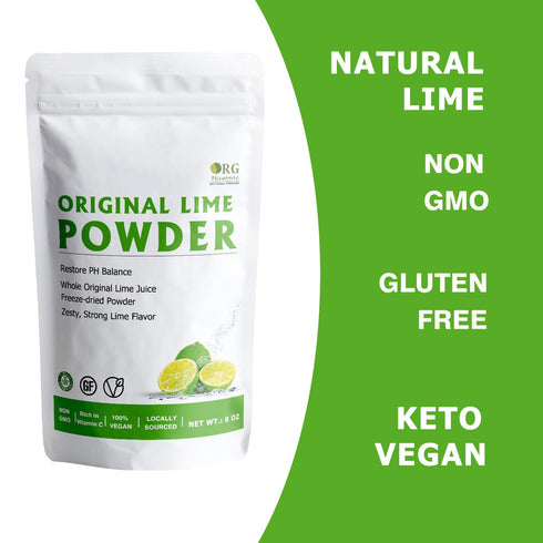 Orgnisulmte Lime Juice Powder, 8 Oz Fresh Freeze Dried Powder, Great Flavor for Soda, Baking, Cooking