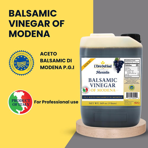 8 Packaging Pack, 5 (169 oz) L'Oro Del Sud - Ultra Premium,"Gold Label" year Aged Balsamic Vinegar of Modena, IGP