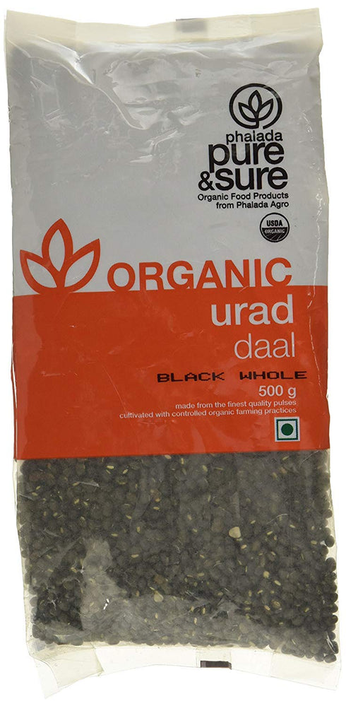 Hindustan Mart Pure & Sure Organic Black Urad Whole, 500 g