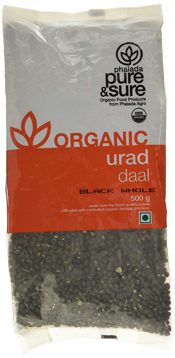 Hindustan Mart Pure & Sure Organic Black Urad Whole, 500 g