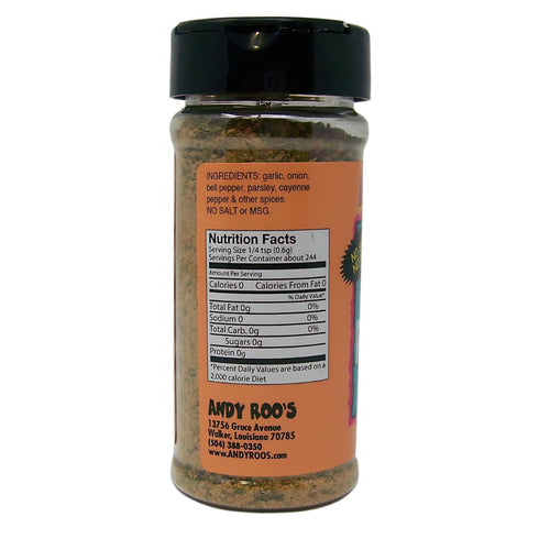 Andy Roo's Salt-Free Red Bean Creole Seasoning, 4 Ounce Shaker (No MSG Blend)