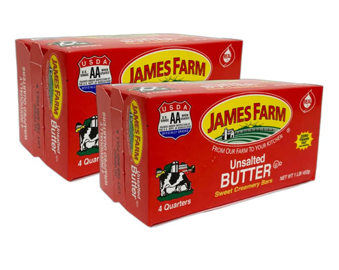 Generic James Farm Sweet Cream Unsalted Butter - 1 Lb (4 Quarters)= Pack