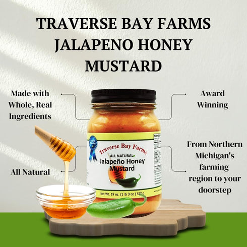 65+ 3-Piece Set Traverse Bay Farms Cookout Combo - Bacon Ketchup, Jalapeno Honey Mustard and Recipe Book Combo - Bacon