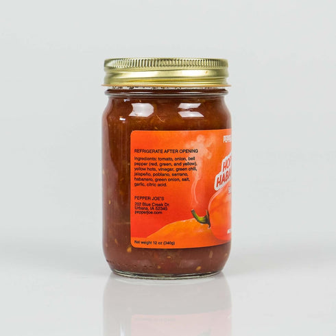 12 Pepper Joes Fiery Habanero Salsa Gourmet Spicy Roasted Habanero Salsa with Fresh Peppers Ounce Jar of Hot Salsa