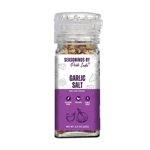 Garlic Salt 2.3 oz (65 gm) w/Convenient Grinder Cap Savory Tangy Taste