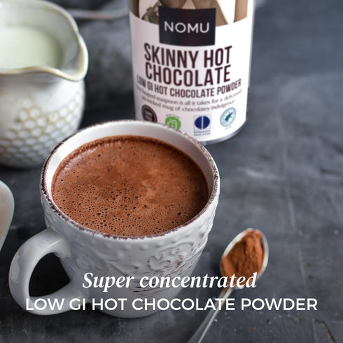 60% (33 20 (Pack 2) NOMU Skinny Cocoa Hot Chocolate servings) | Calories only, Keto Diet Drink, Low GI, High Protein