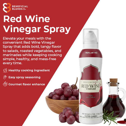 4.7 oz Red Wine Vinegar Spray, Salad Dressings & Vinaigrettes, Marinades & Sauces, No Propellants, Quality Crafted