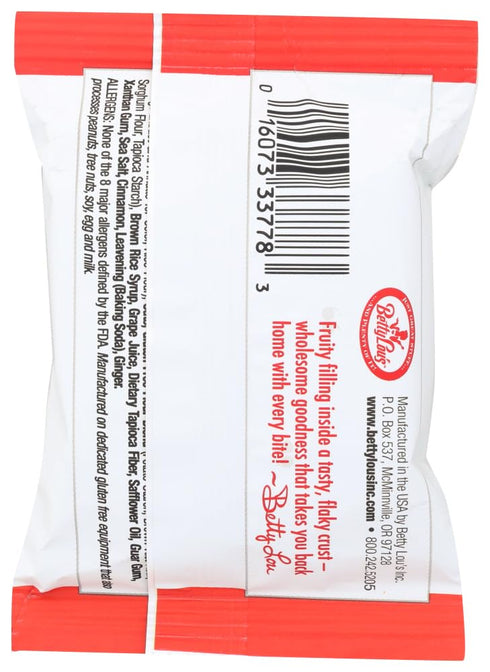 12 2 oz Betty Lou's Fruit Bar - Strawberry - Gluten Free - Case