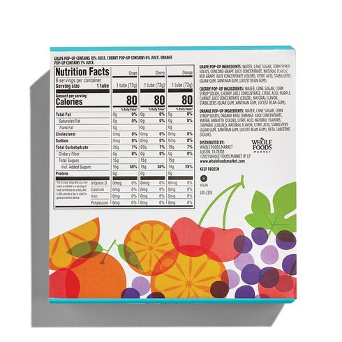 365 by Whole Foods Market 18 Oz , Fruit Pop-Ups Grape, Cherry, Orange, Fl