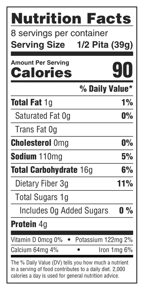 12 Pack (4 Count Pack, 48 Joseph's Whole Wheat Pita Bread - Low Calorie - Kosher and Vegan - Fresh Baked - per Pitas