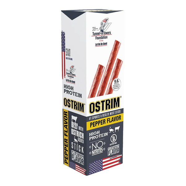 Ostrim (1.5oz) Beef & Ostrich High Protein Snack Stick, (Pepper Flavor), (1