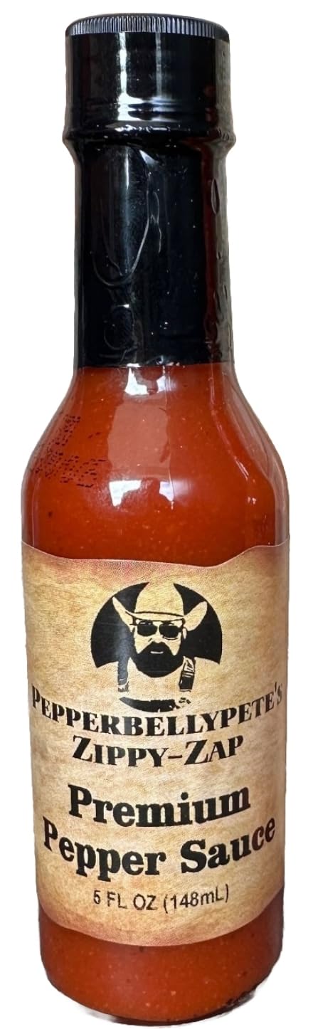 Pepper Belly Pete's Zippy-Zap Gourmet Hot Sauce, Premium Red Cayenne, 5oz